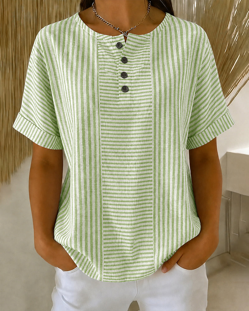 Delphine | Colourblock Striped Blouse