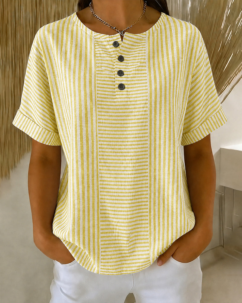 Delphine | Colourblock Striped Blouse