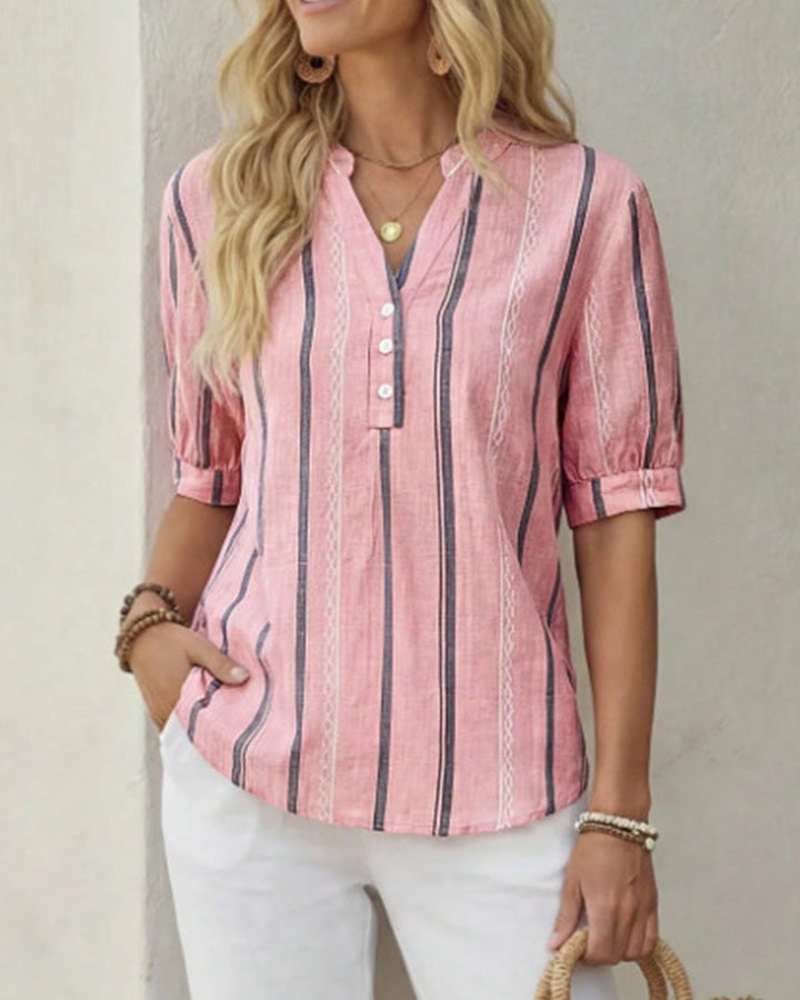 Elodie | Striped Button-Up Blouse