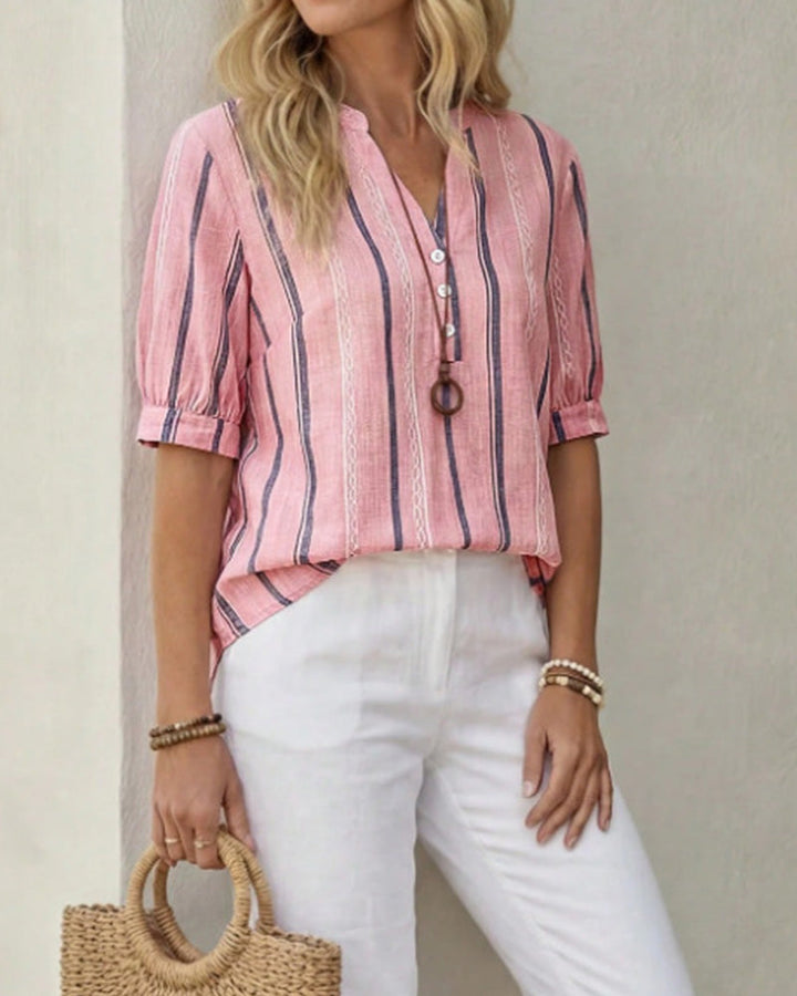 Elodie | Striped Button-Up Blouse