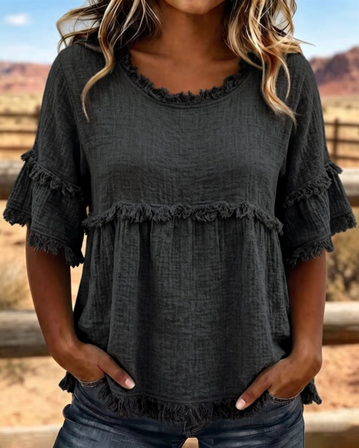 Maisie | Frill Trim Relaxed Blouse