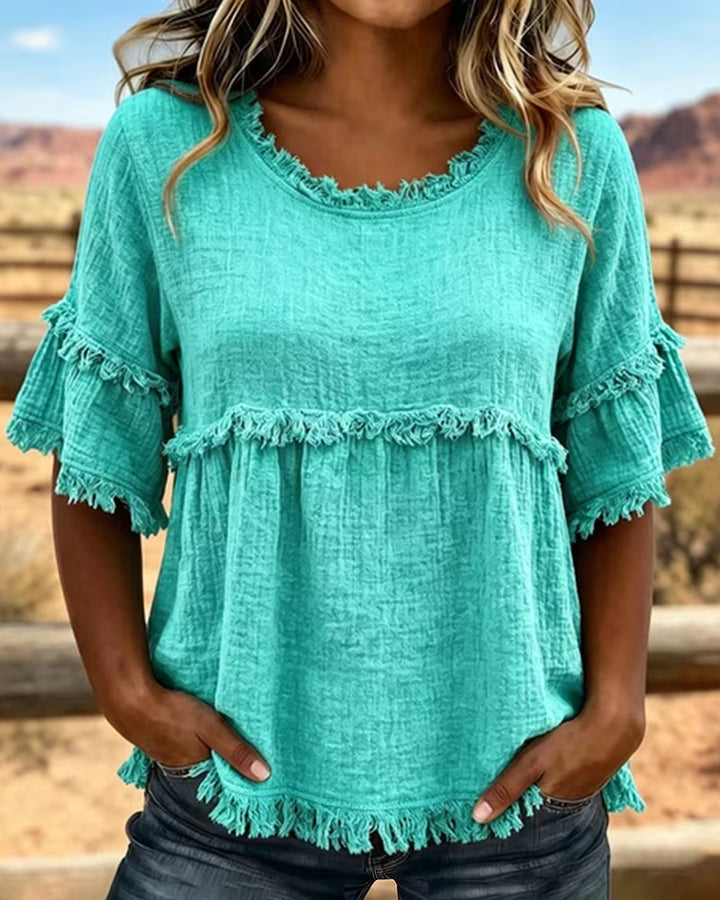 Maisie | Frill Trim Relaxed Blouse