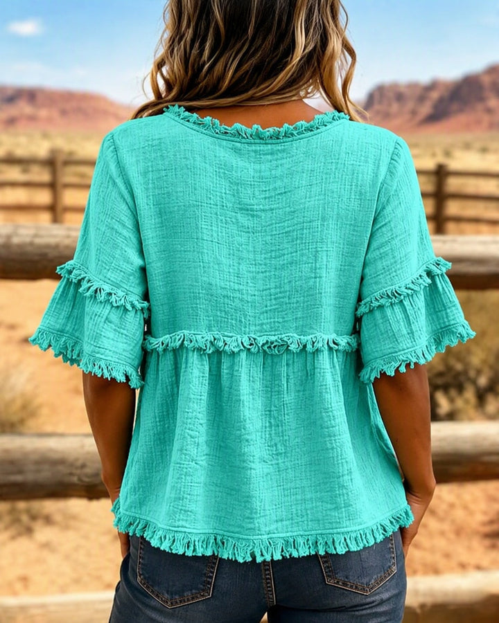 Maisie | Frill Trim Relaxed Blouse