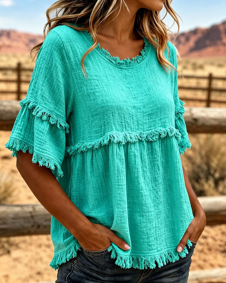 Maisie | Frill Trim Relaxed Blouse