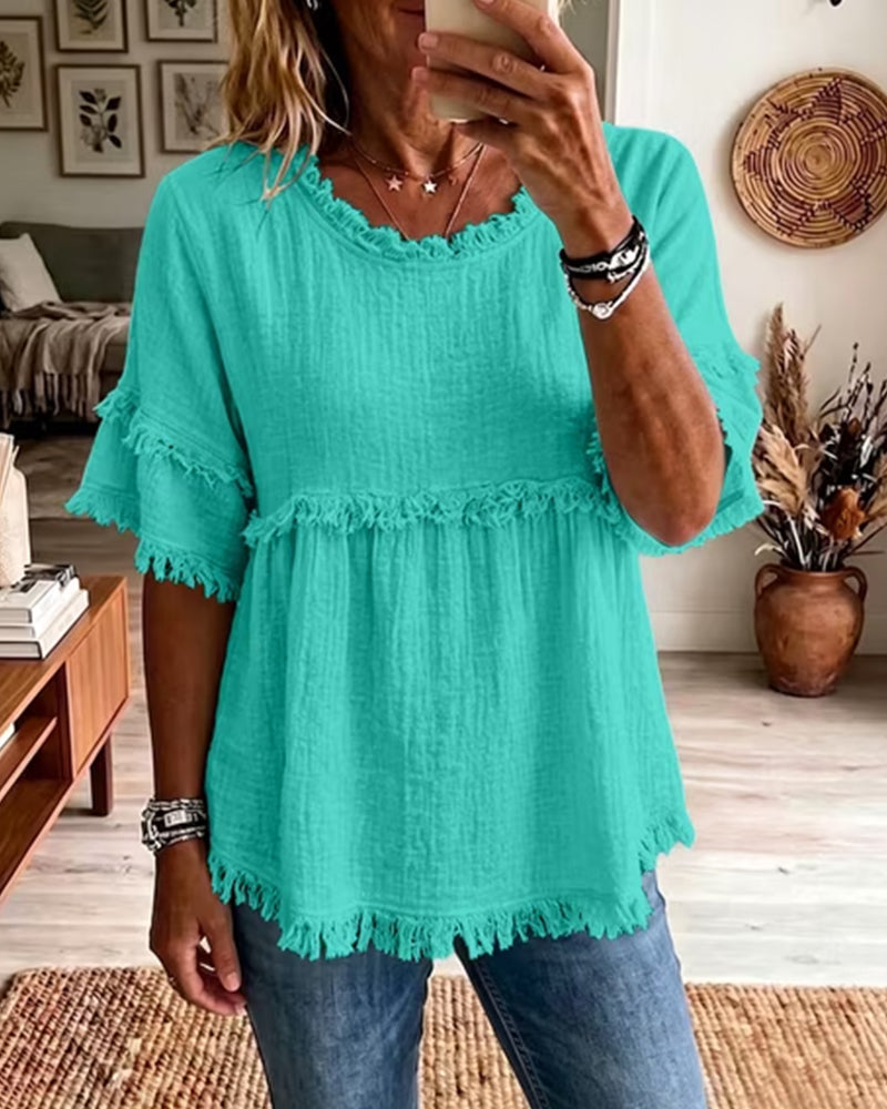 Maisie | Frill Trim Relaxed Blouse