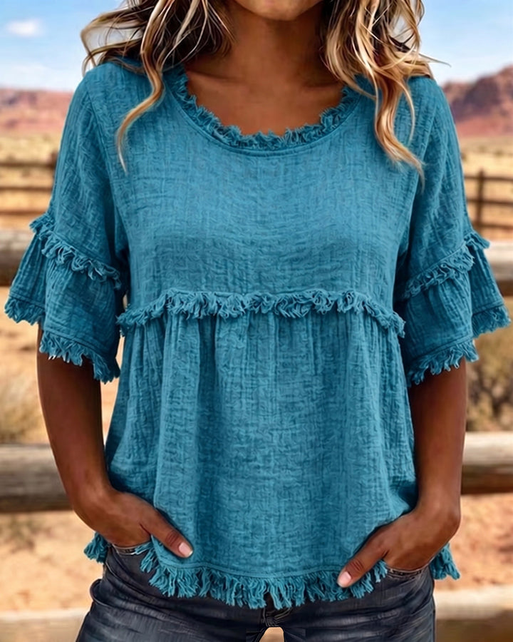 Maisie | Frill Trim Relaxed Blouse