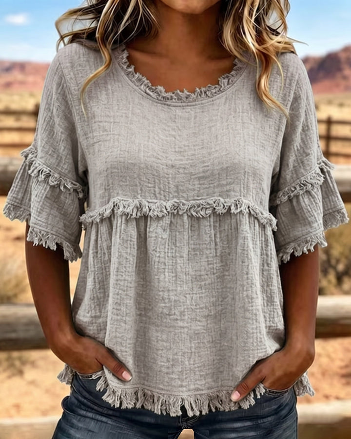 Maisie | Frill Trim Relaxed Blouse