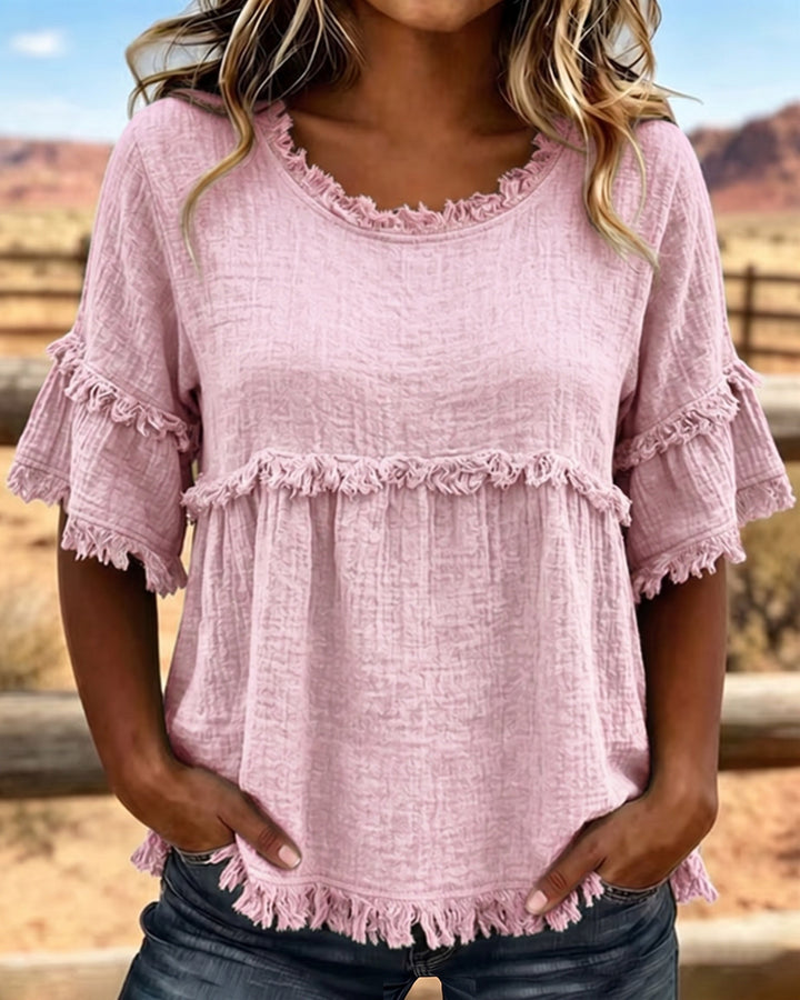 Maisie | Frill Trim Relaxed Blouse
