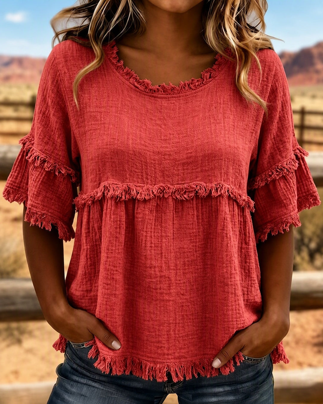 Maisie | Frill Trim Relaxed Blouse