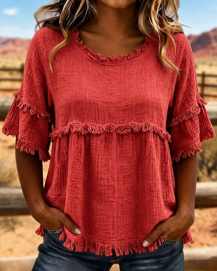 Maisie | Frill Trim Relaxed Blouse