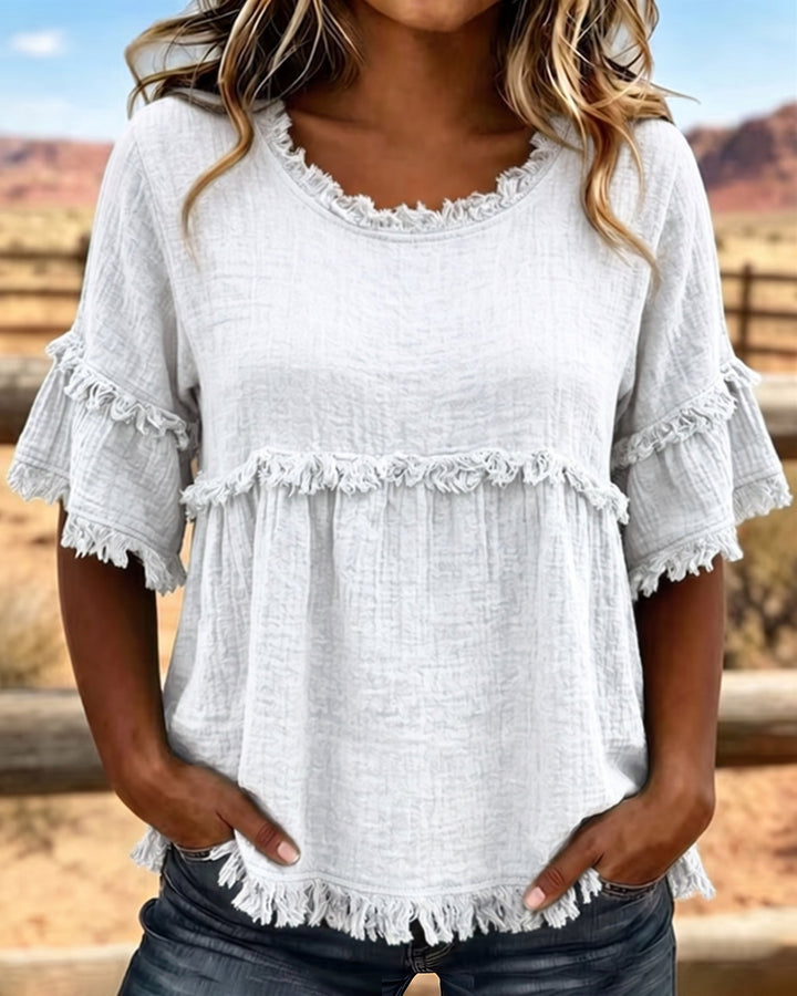 Maisie | Frill Trim Relaxed Blouse
