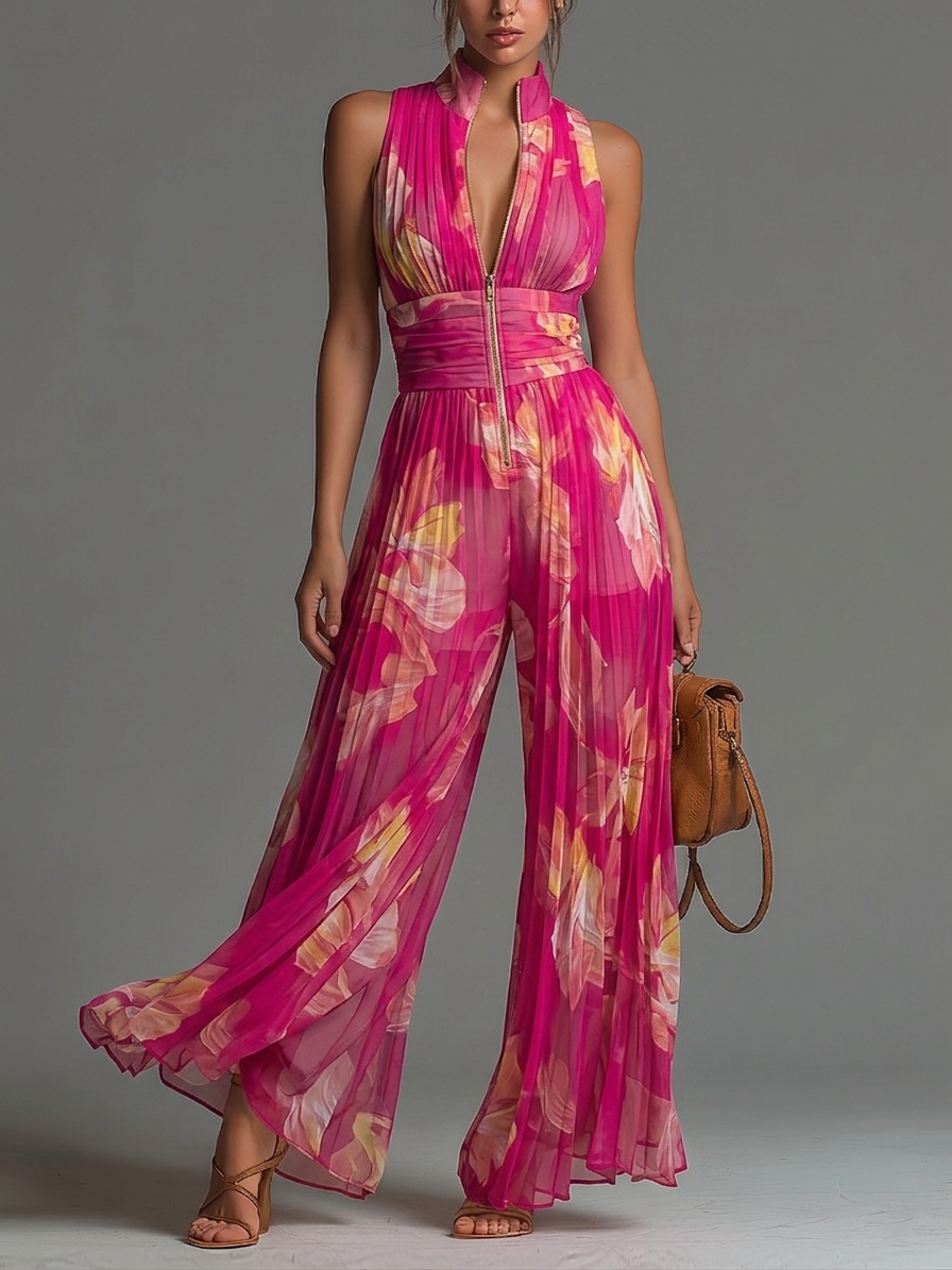 Serafina | Fuchsia Floral Jumpsuit
