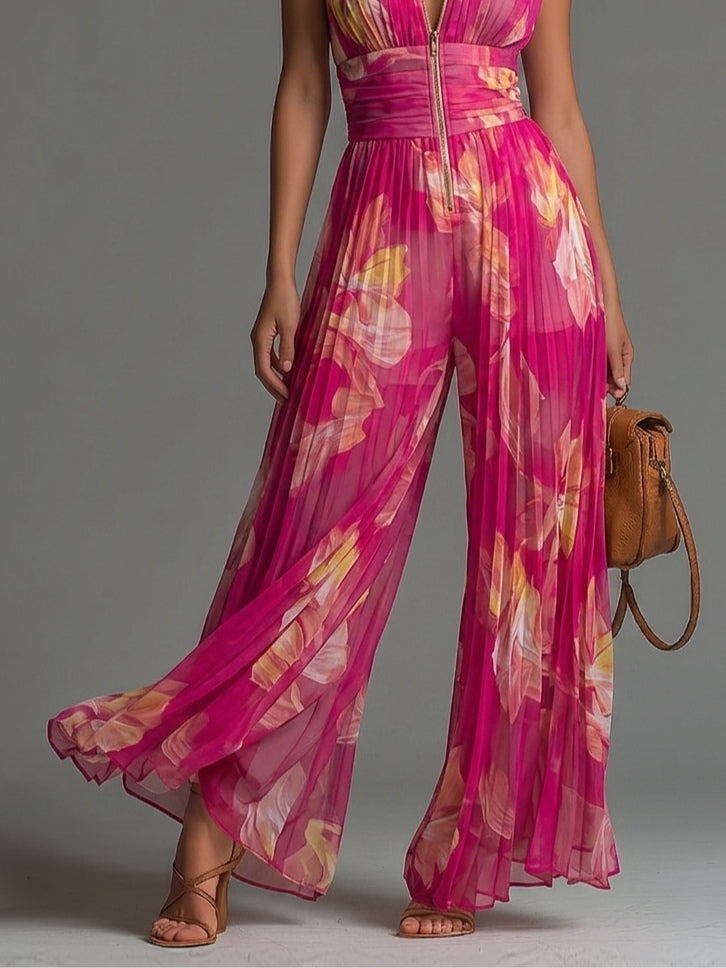 Serafina | Fuchsia Floral Jumpsuit
