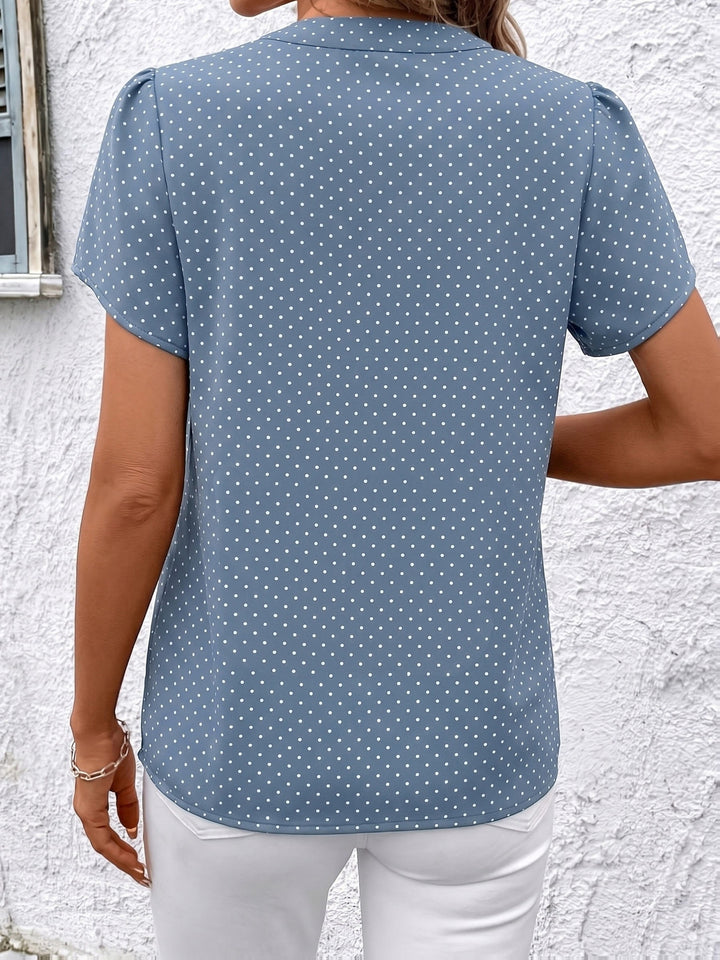 Amara | Polka Dot Petal Sleeve Blouse