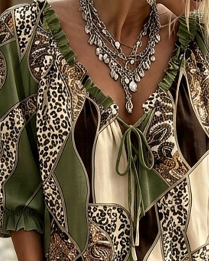 Leona | Leopard Tie-Front Blouse