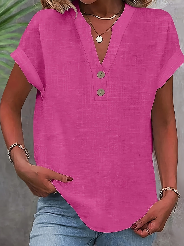 Briony | V-Neck Button Blouse