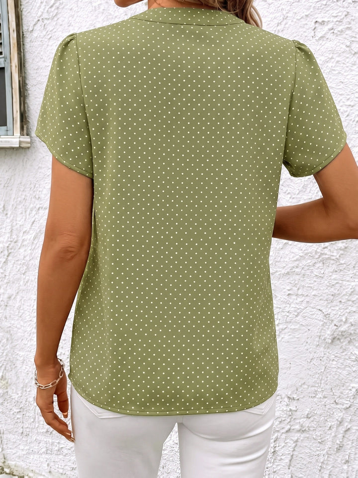 Amara | Polka Dot Petal Sleeve Blouse