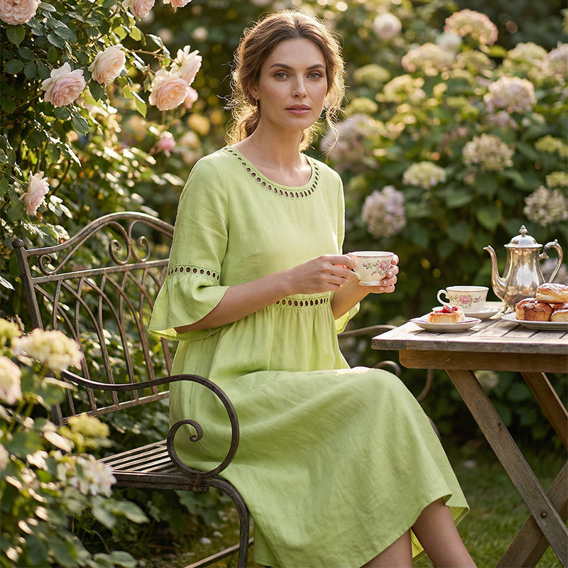 Marina | Lace Trim Relaxed Midi Dress