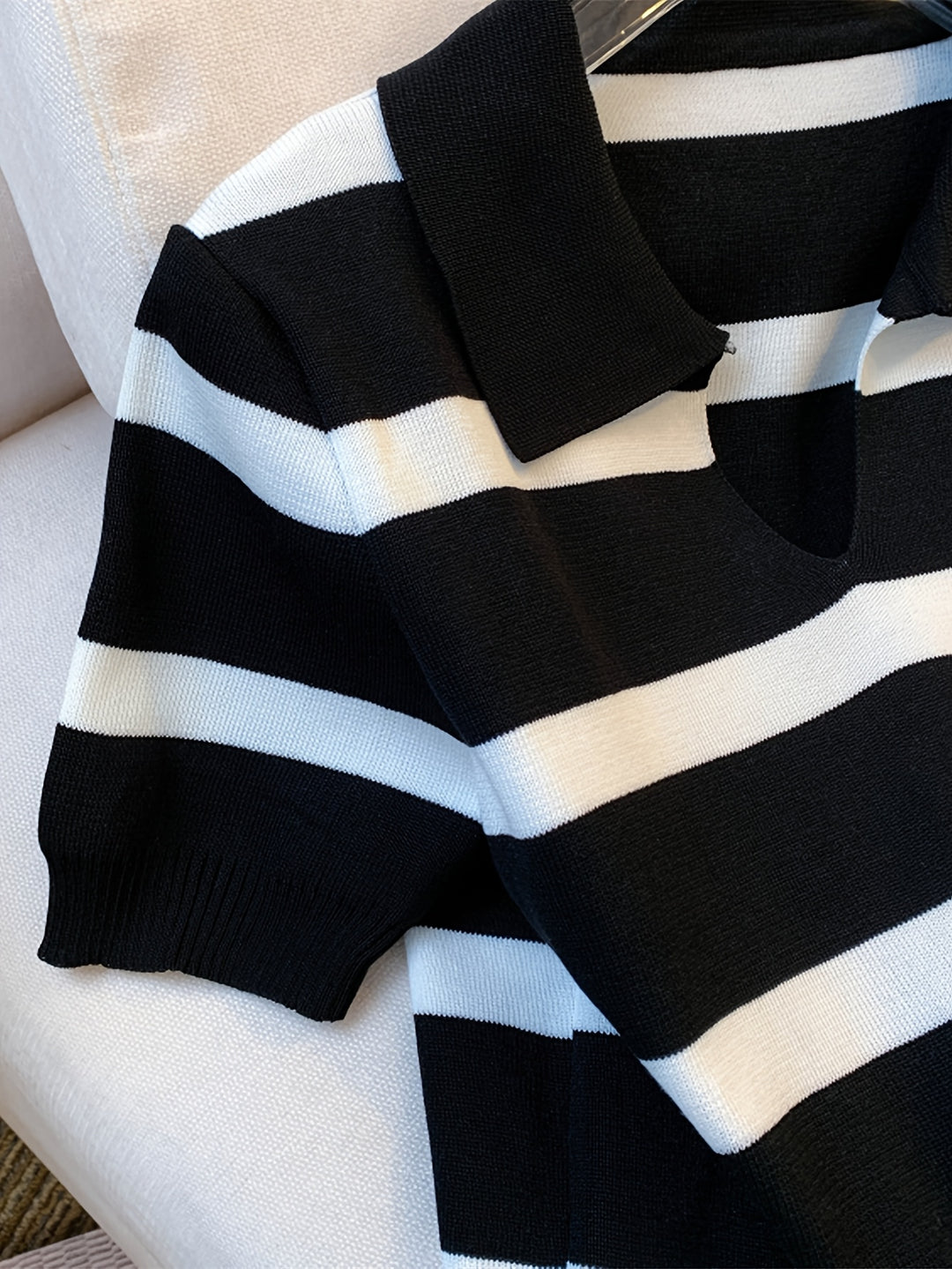 Remi | Contrast Stripe Collared Top