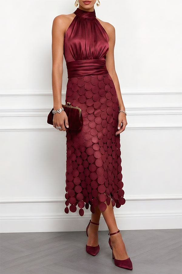 Claudia | Elegant Halter Midi Dress