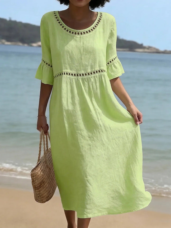 Marina | Lace Trim Relaxed Midi Dress