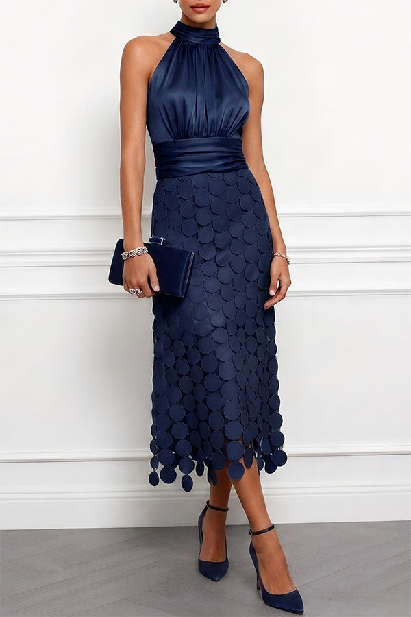 Claudia | Elegant Halter Midi Dress
