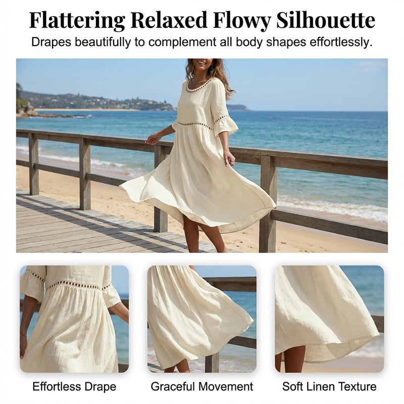 Marina | Lace Trim Relaxed Midi Dress