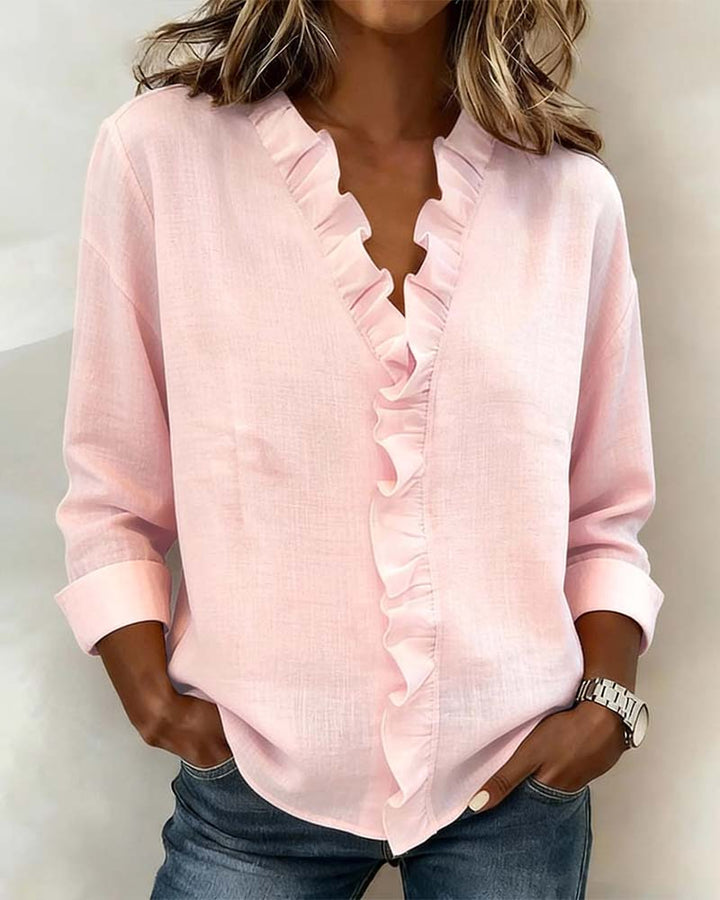 Elara - Ruffled V-Neck Blouse product image