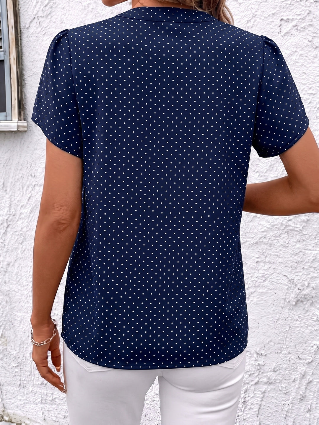 Amara | Polka Dot Petal Sleeve Blouse