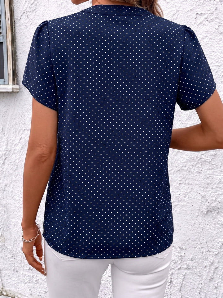 Amara | Polka Dot Petal Sleeve Blouse