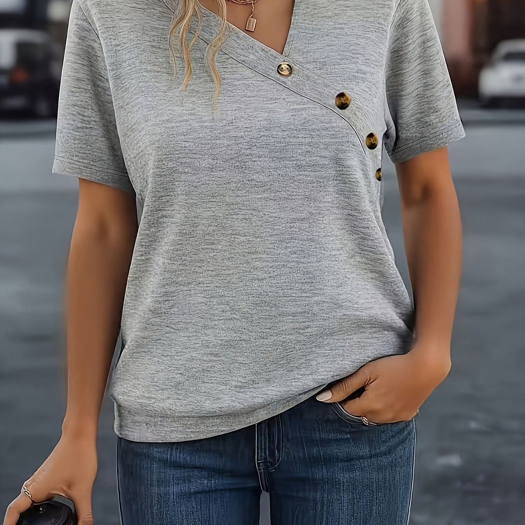 Camille | V-Neck Button Blouse