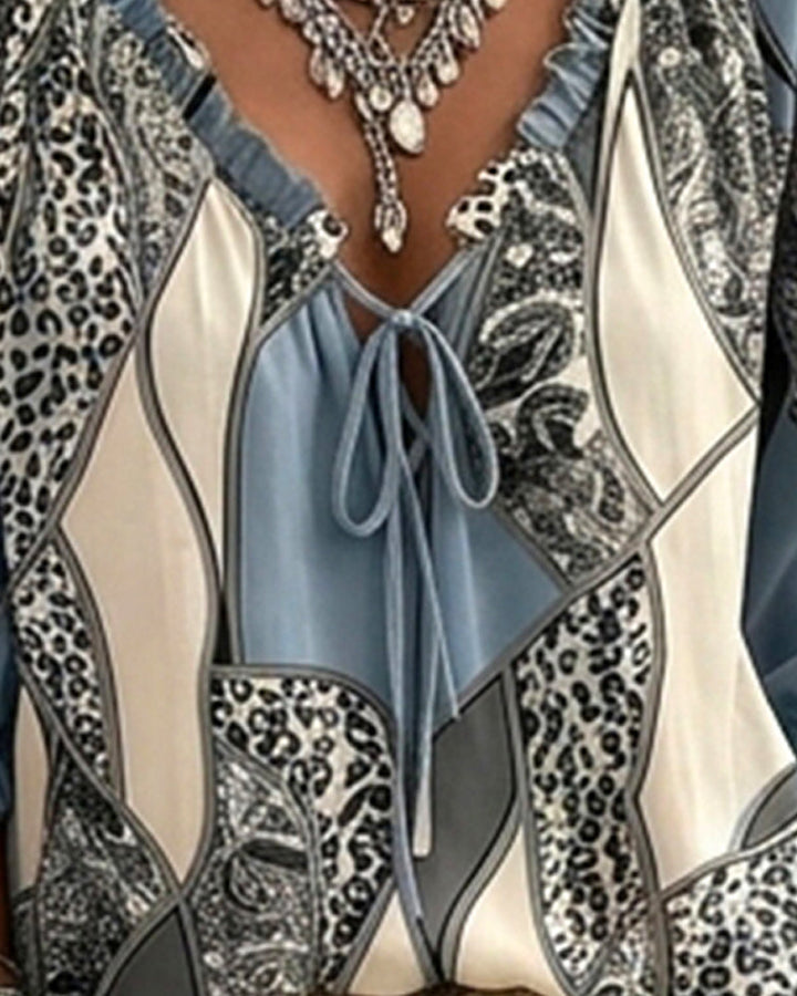 Leona | Leopard Tie-Front Blouse