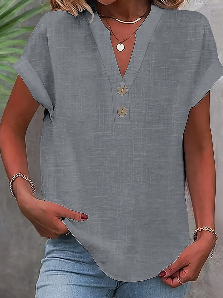 Briony | V-Neck Button Blouse