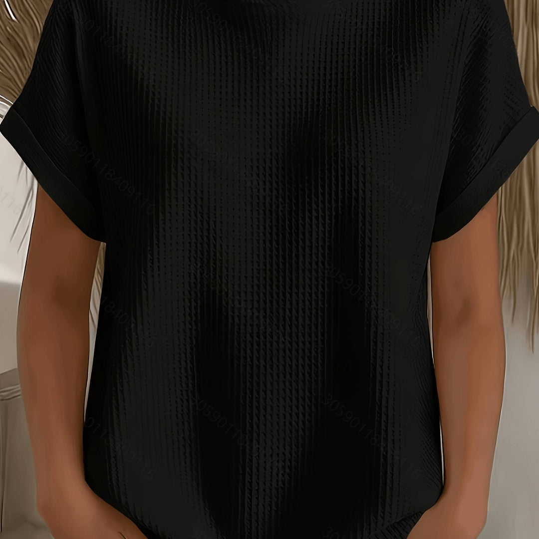 Harlow | Waffle Hooded Short Sleeve Top