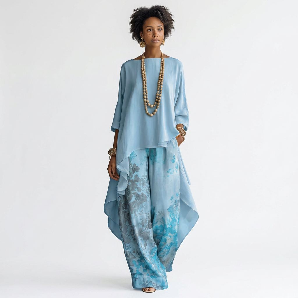 Lieta Elegant Asymmetric Two-Piece Set