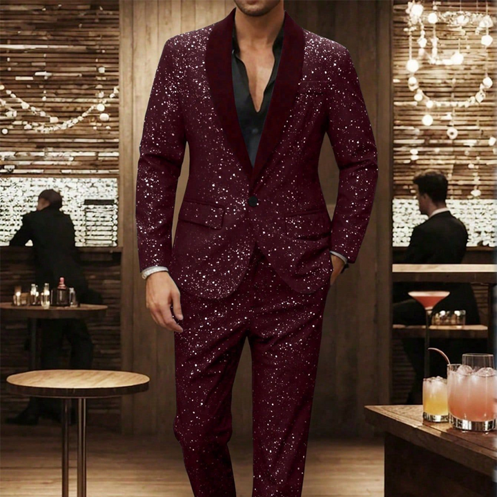 Lucian Black Sparkle Tuxedo Suit