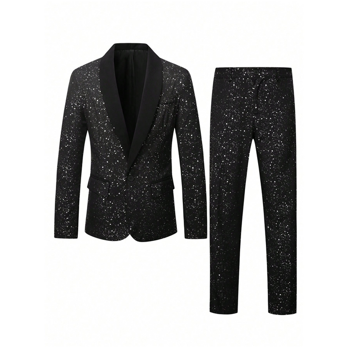 Lucian Black Sparkle Tuxedo Suit